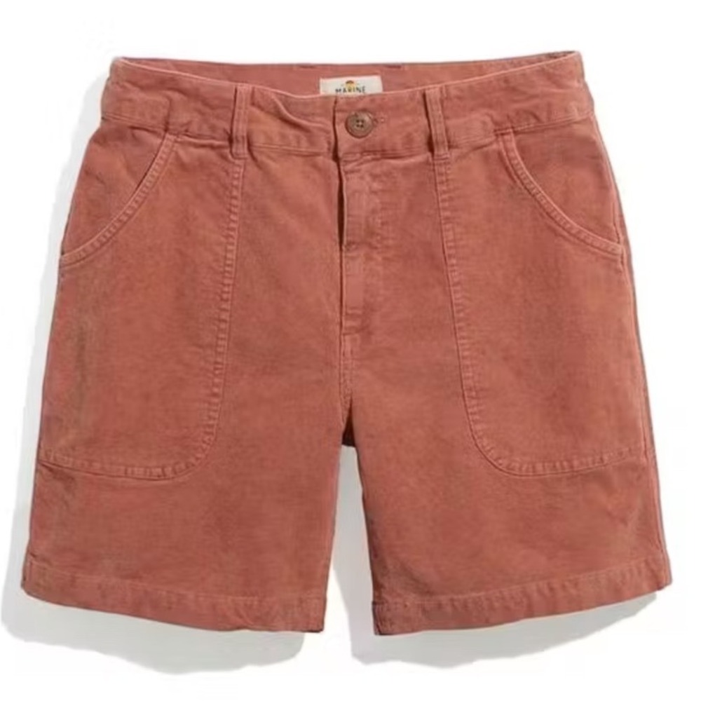 Marine Layer Westlake Corduroy Shorts Size 32 Baked Clay Utility Preppy